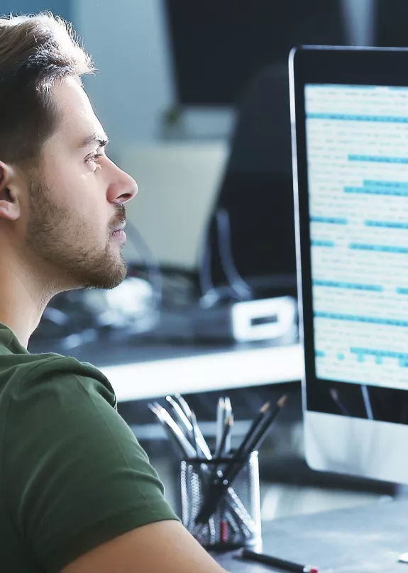 A man using a computer